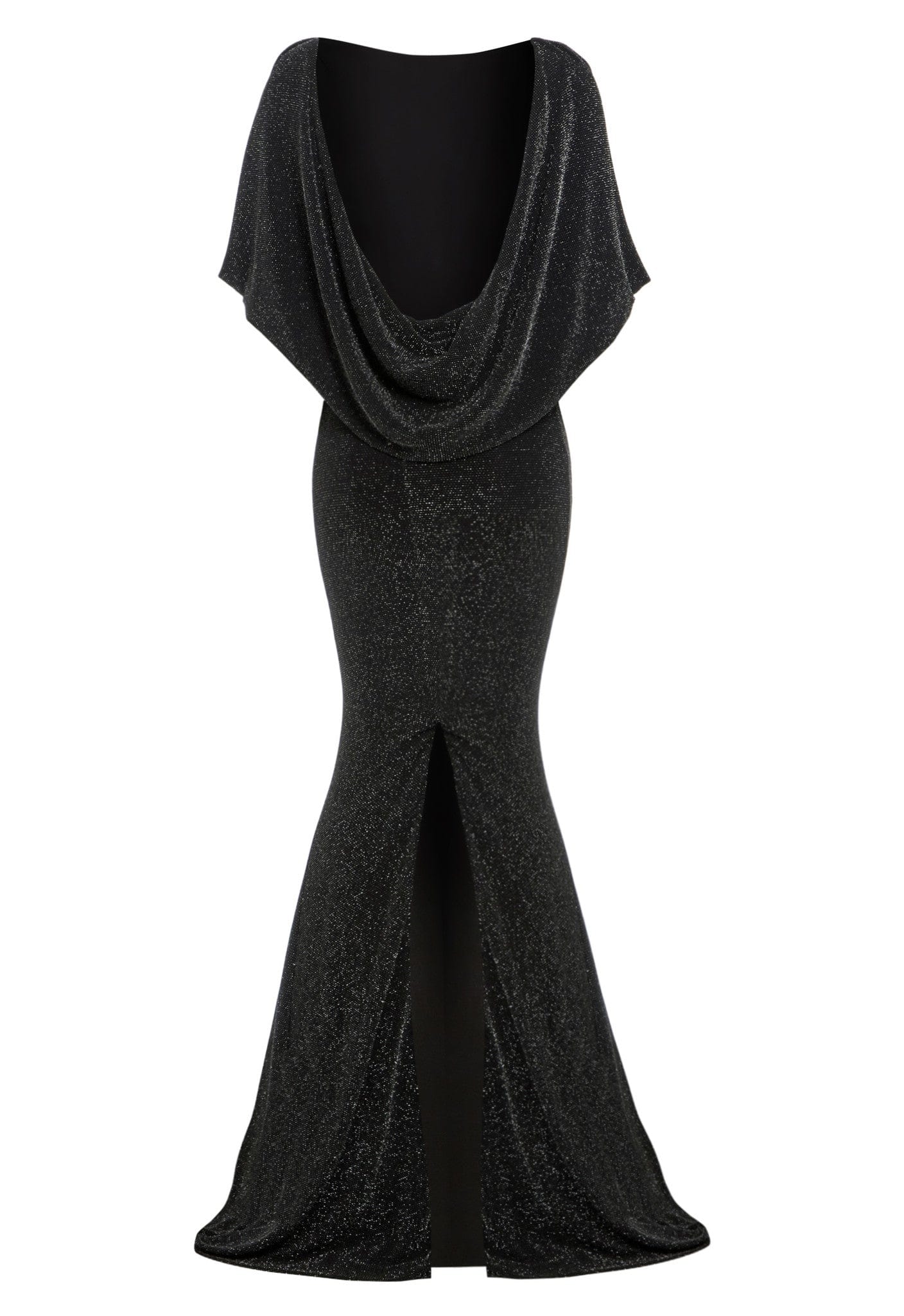 Black Cowl Back Gown-2