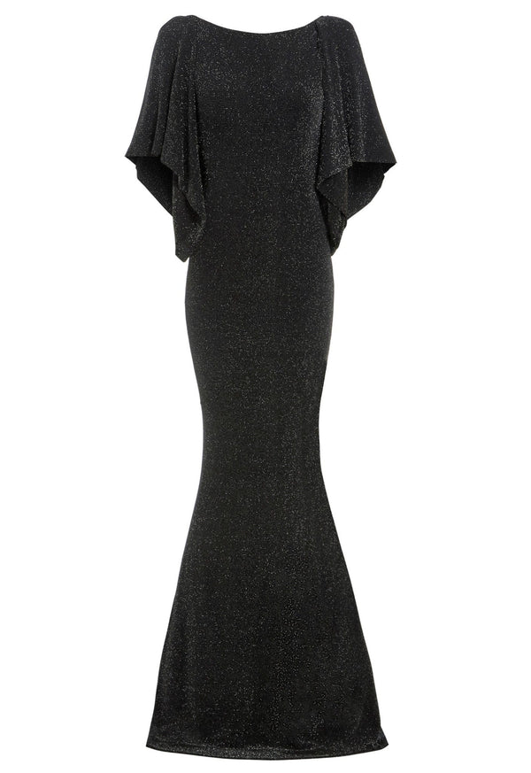 Black Cowl Back Gown-0