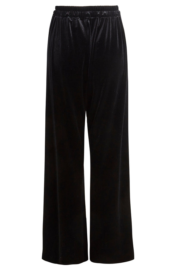 Wide Leg Velvet Trousers-0