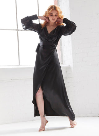 Black Wrap Maxi Dress-1