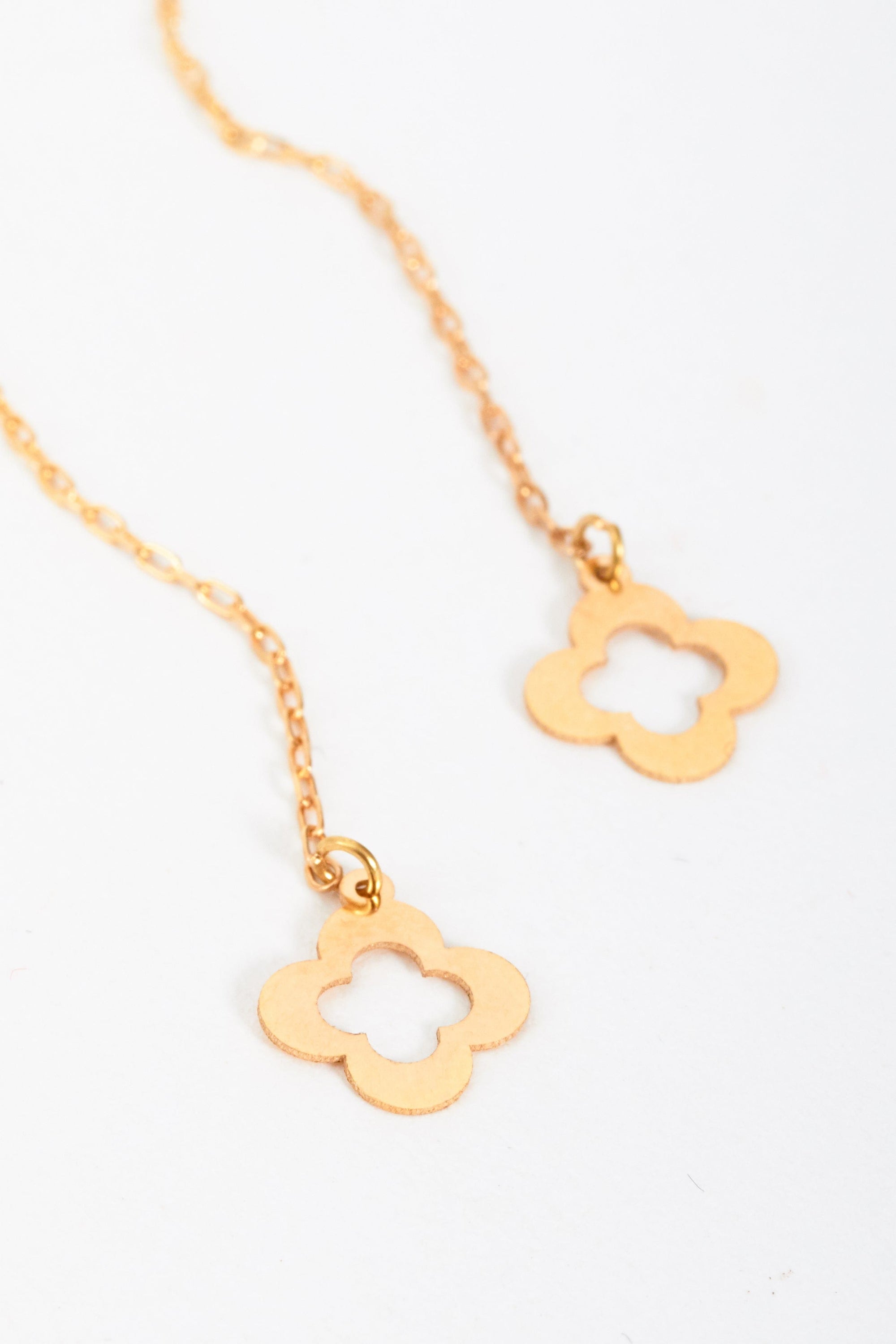 Clover Drop Earrings Gold-0