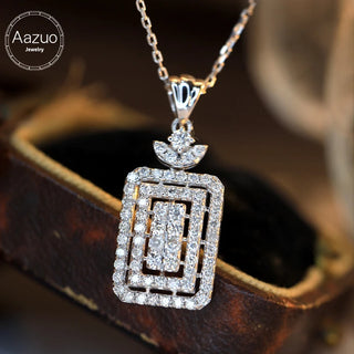 Aazuo 18K Orignal White Gold Natrual Diamond 0.55ct Jewelry Set