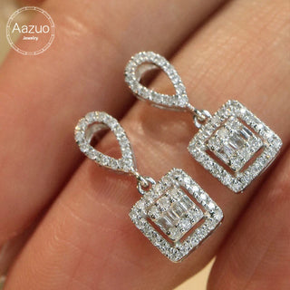 Aazuo Luxury - 18K White Gold Jewelry Set - Real Diamonds