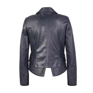 Sharlene Womens Double-Breasted Leather Blazer-3