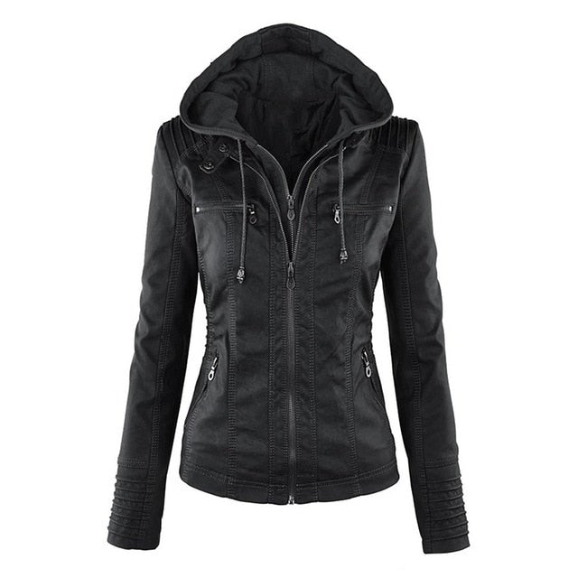 Shenandoah Womens Real Leather Hooded Jacket-2