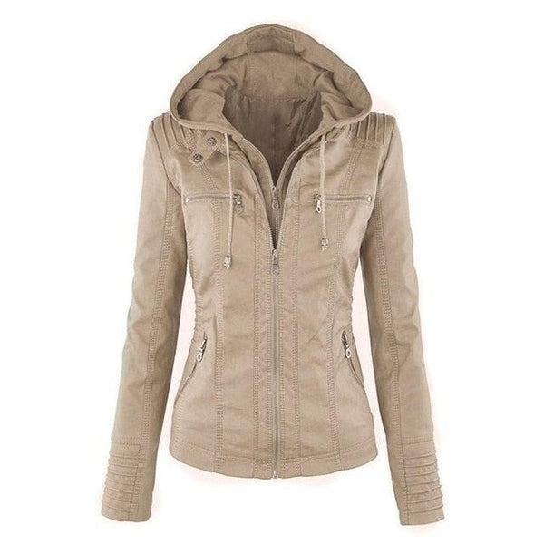 Shenandoah Womens Real Leather Hooded Jacket-3