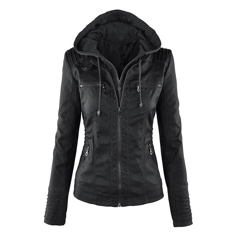 Shenandoah Womens Real Leather Hooded Jacket-0