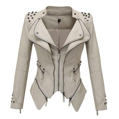 Sheryl Women's Moto Real Leather Jacket-0