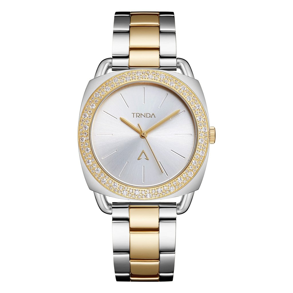 TRNDA Women's Watch with Silver Stainless Steel Case and Silver & Gold Stainless Steel Band-0