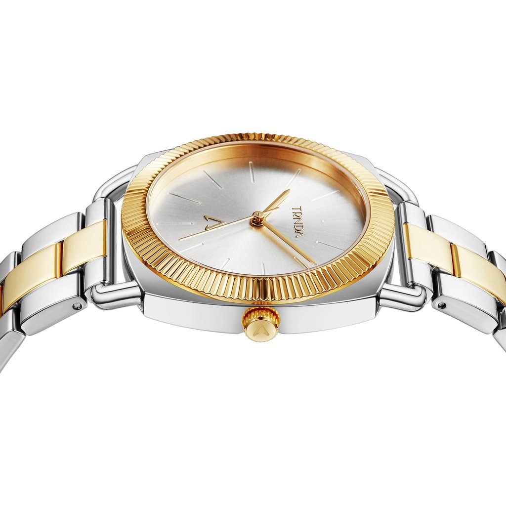 TRNDA Women's Watch with Silver Stainless Steel Case and Silver & Gold Stainless Steel Band-2