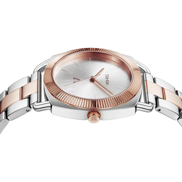 TRNDA Women's Watch with Silver Stainless Steel Case and Silver & Rose Gold Stainless Steel Band-2