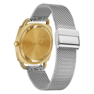 TRNDA Women's Watch with Gold Stainless Steel Case and Silver Stainless Steel Band-3