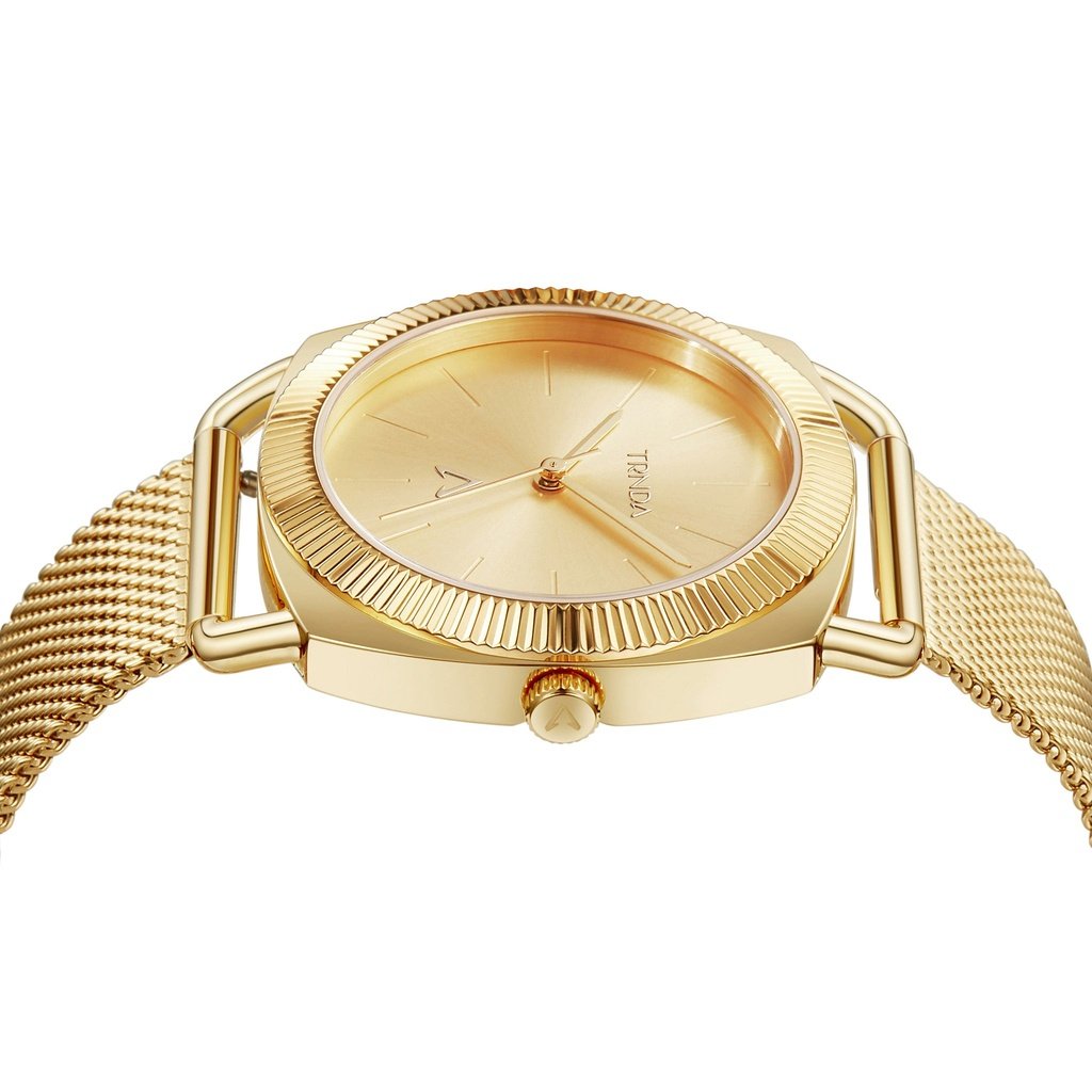 TRNDA Women's Watch with Gold Stainless Steel Case and Gold Stainless Steel Band-2