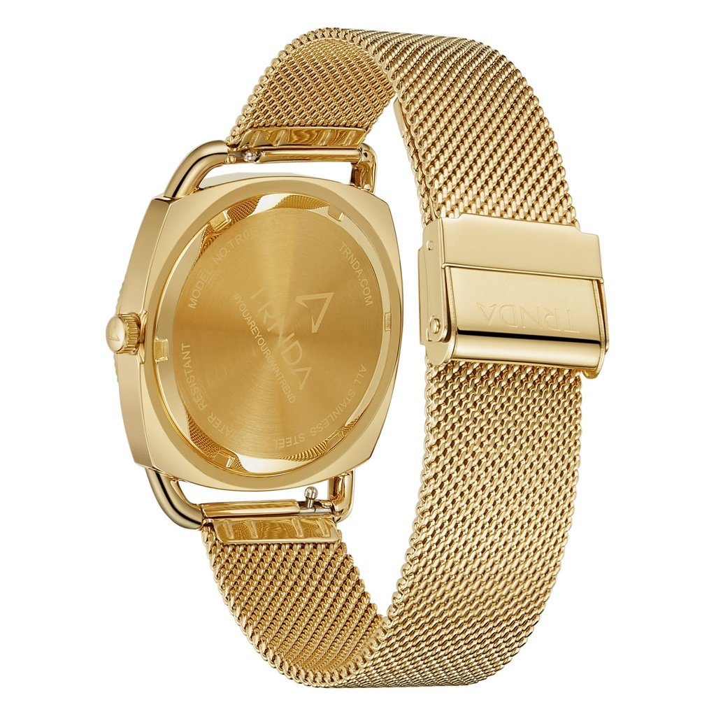 TRNDA Women's Watch with Gold Stainless Steel Case and Gold Stainless Steel Band-3