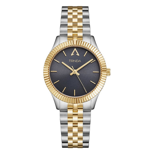 TRNDA Women's Watch with Silver Stainless Steel Case and Silver & Gold Stainless Steel Band-0