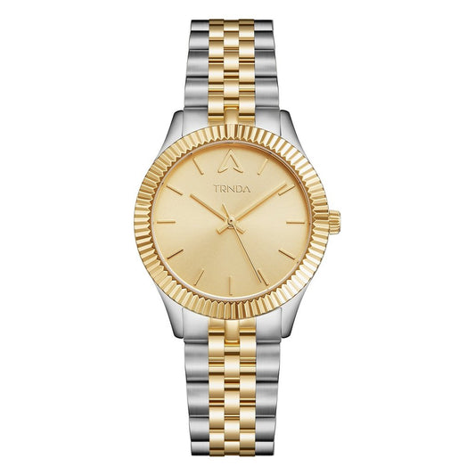 TRNDA Women's Watch with Silver Stainless Steel Case and Silver & Gold Stainless Steel Band-0