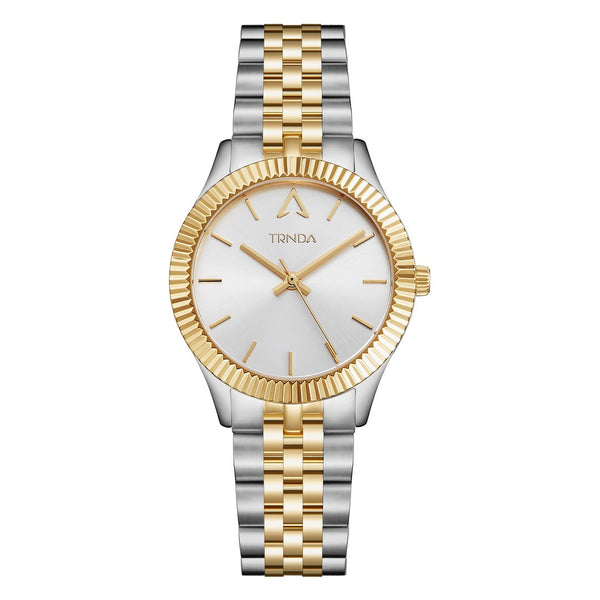 TRNDA Women's Watch with Silver Stainless Steel Case and Silver & Gold Stainless Steel Band-0