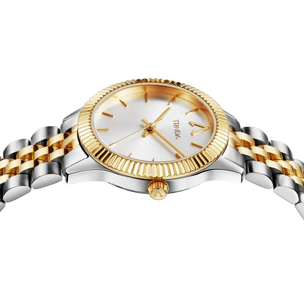 TRNDA Women's Watch with Silver Stainless Steel Case and Silver & Gold Stainless Steel Band-2