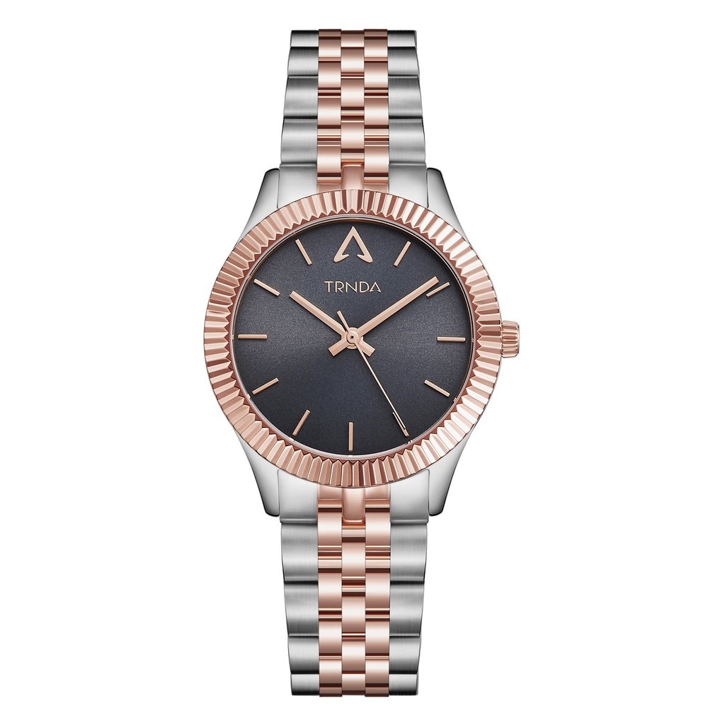 TRNDA Women's Watch with Silver Stainless Steel Case and Silver & Rose Gold Stainless Steel Band-0