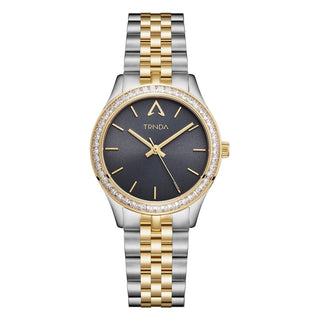 TRNDA Women's Watch with Silver Stainless Steel Case and Silver & Gold Stainless Steel Band-0