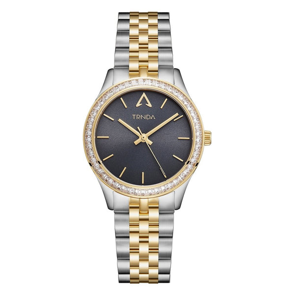 TRNDA Women's Watch with Silver Stainless Steel Case and Silver & Gold Stainless Steel Band-0