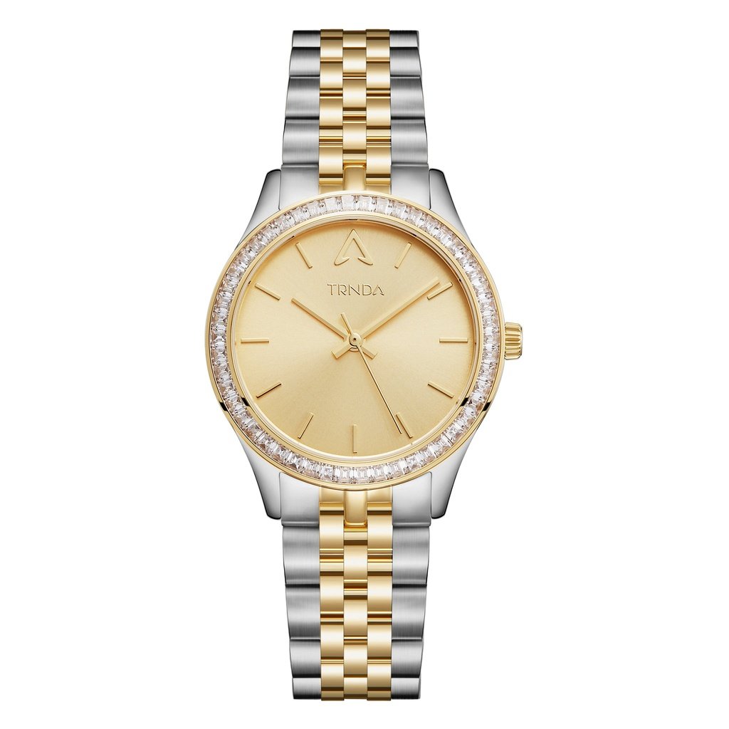 TRNDA Women's Watch with Silver Stainless Steel Case and Silver & Gold Stainless Steel Band-0