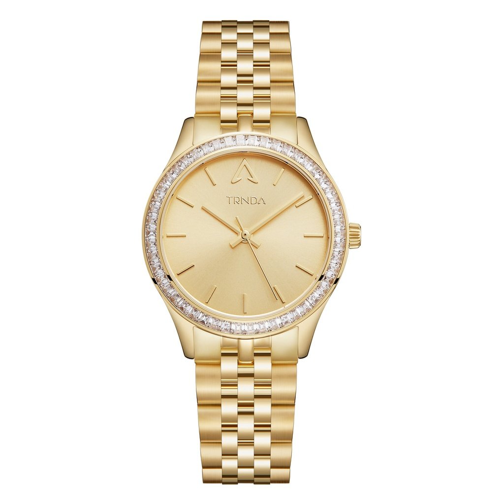 TRNDA Women's Watch with Gold Stainless Steel Case and Gold Stainless Steel Band-0