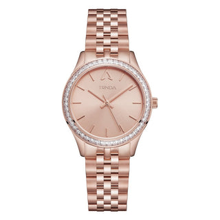 TRNDA Women's Watch with Rose Gold Stainless Steel Case and Rose Gold Stainless Steel Band-0