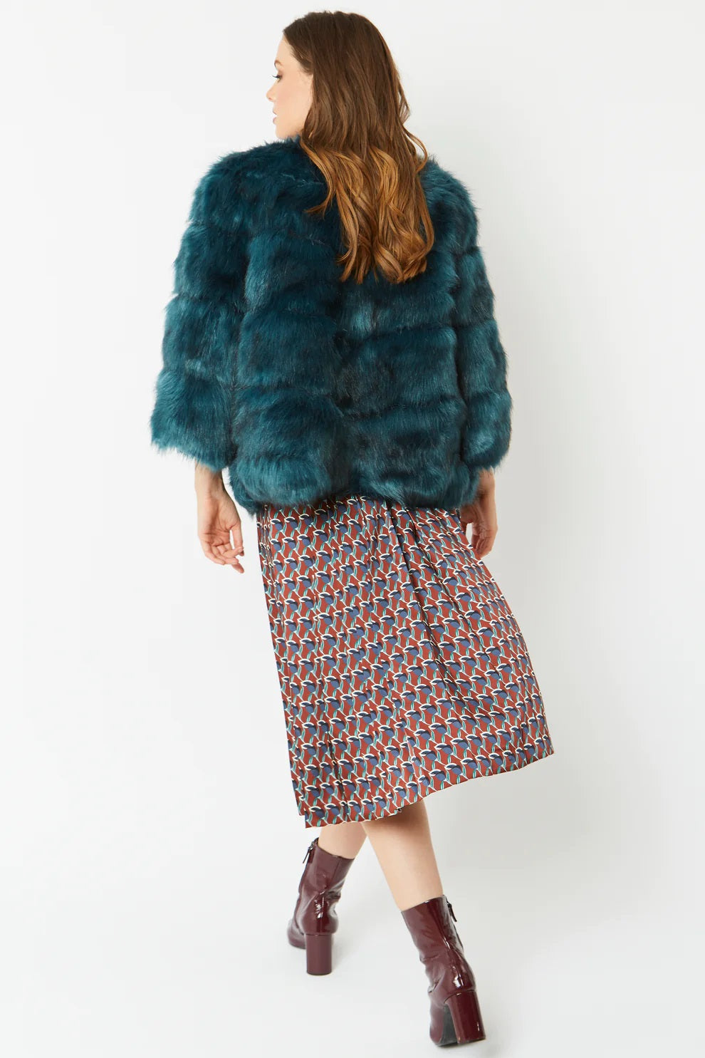 Teal Faux Fur Ella Coat-3