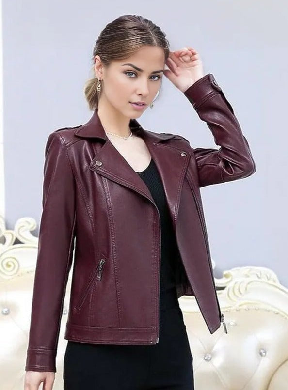 Tina Women Real SheepSkin Leather Coat-4