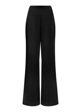 LavaNera Palazzo Black Jersey Viscose Pants-1