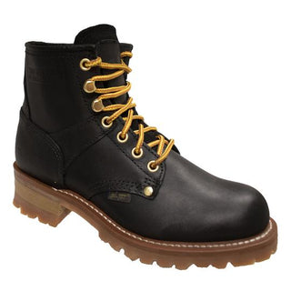 Women 6" Logger, Black Leather Boots-0