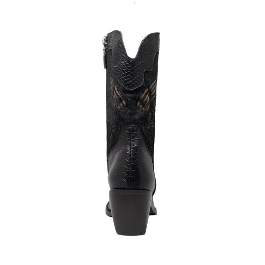 Women's 11" Laser Eagle Boot Black Leather Boots-2