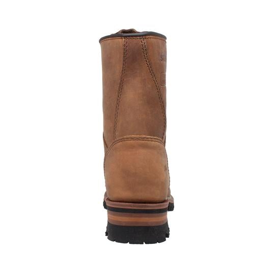 Women's 9" Brown Steel Toe Logger Leather Boots-2