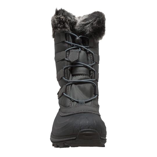 Women's Nylon Winter Grey Leather Boots-3