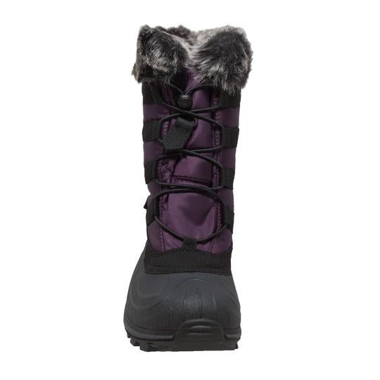 Women's Nylon Winter Purple Leather Boots-3