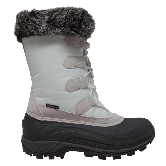 Women's Nylon Winter White Leather Boots-4