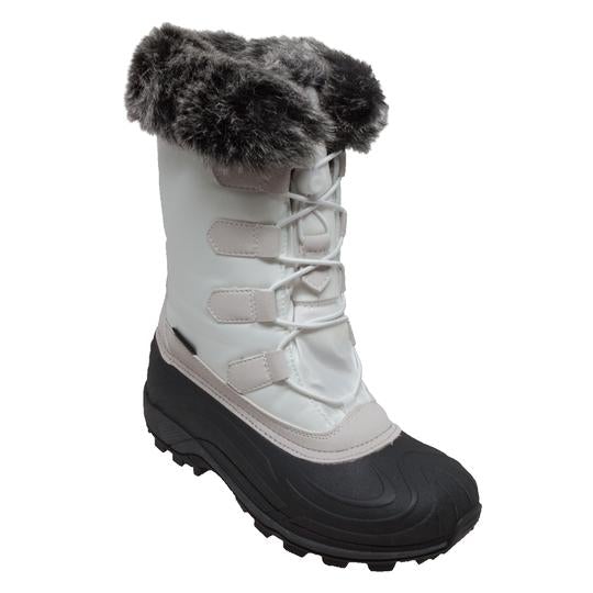 Women's Nylon Winter White Leather Boots-0