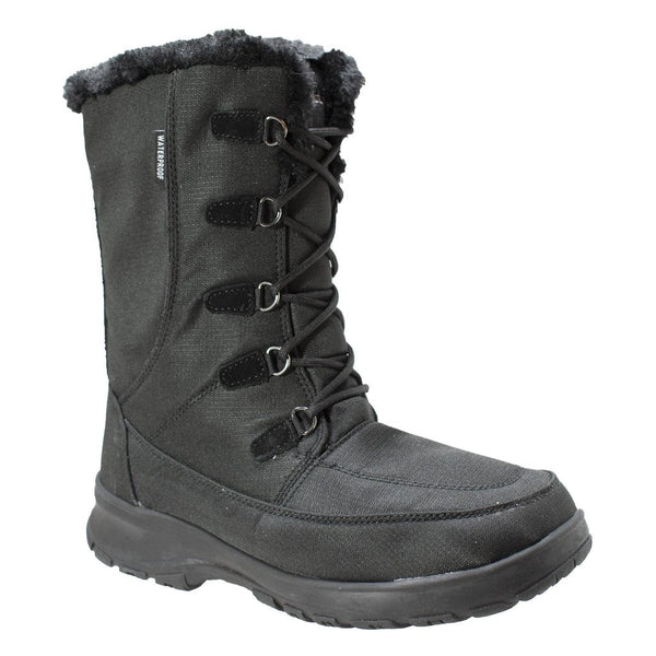 Womens Waterproof Nylon Winter Leather Boots-1