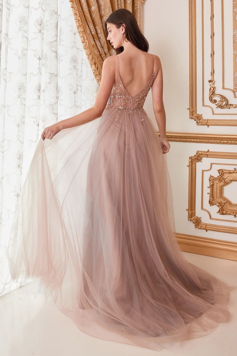 Ophelia Bead Strap Tulle Gown-3