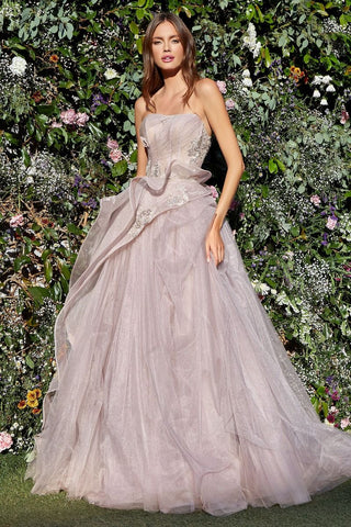 Strapless Layered Tulle Ballgown-0