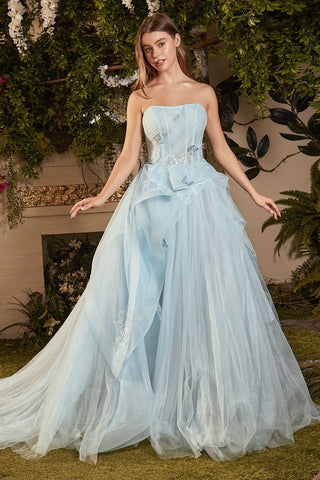 Strapless Layered Tulle Ballgown-4