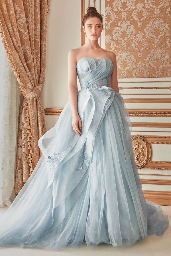 Strapless Layered Tulle Ballgown-1