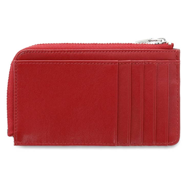 Deborah Women's Real Leather Key Case Wallet Red-1