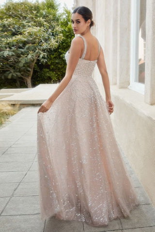 Pearleque Ball Gown With Crystal Strap-1