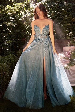 Strapless A-Line Layered Tulle Gown-3