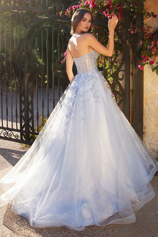 Layered Tulle Strapless Ball Gown-1