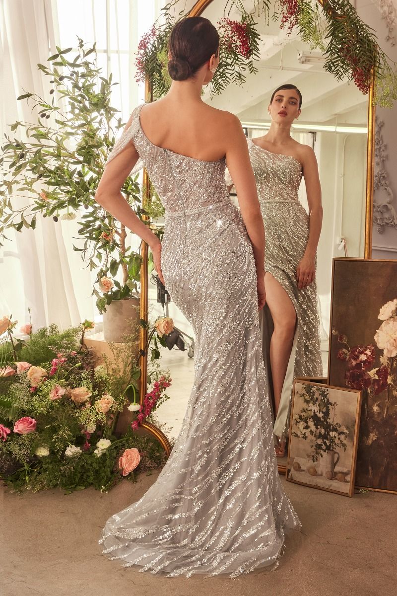 Glimmering Beaded Sheath Gown-3