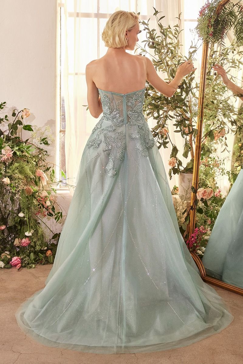 Strapless Embellished Tulle Ball Gown-2