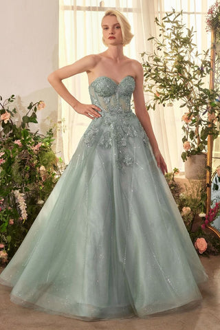 Strapless Embellished Tulle Ball Gown-1